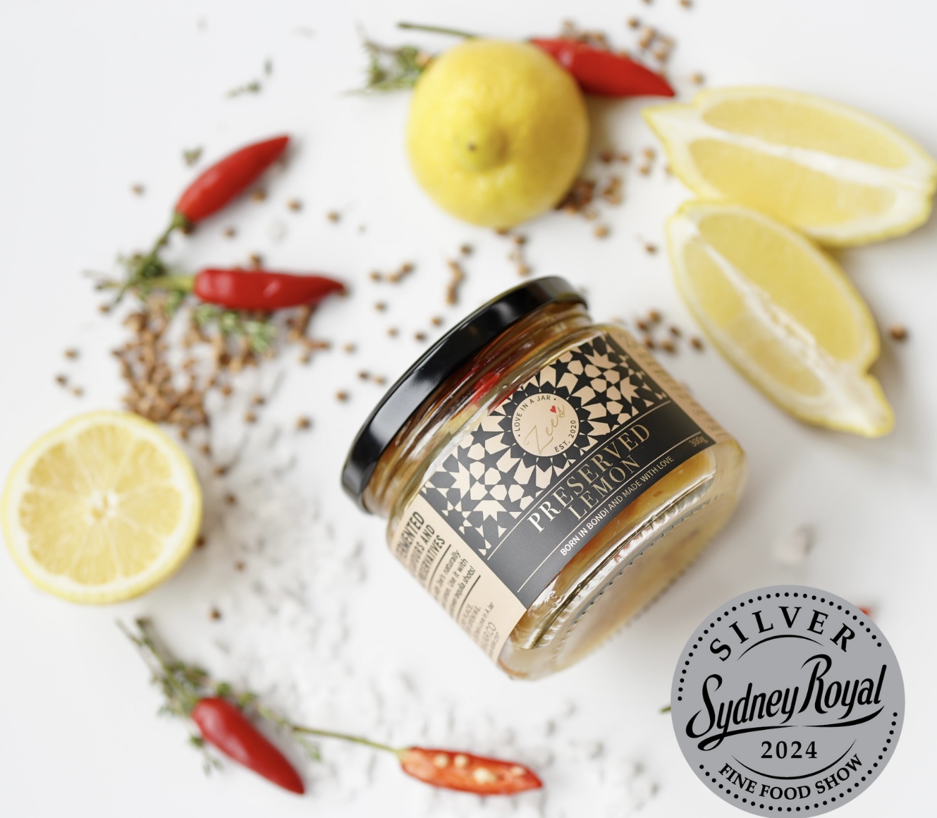 Preserved lemon award wining product Silver Sydney Royal award moroccan food gut health